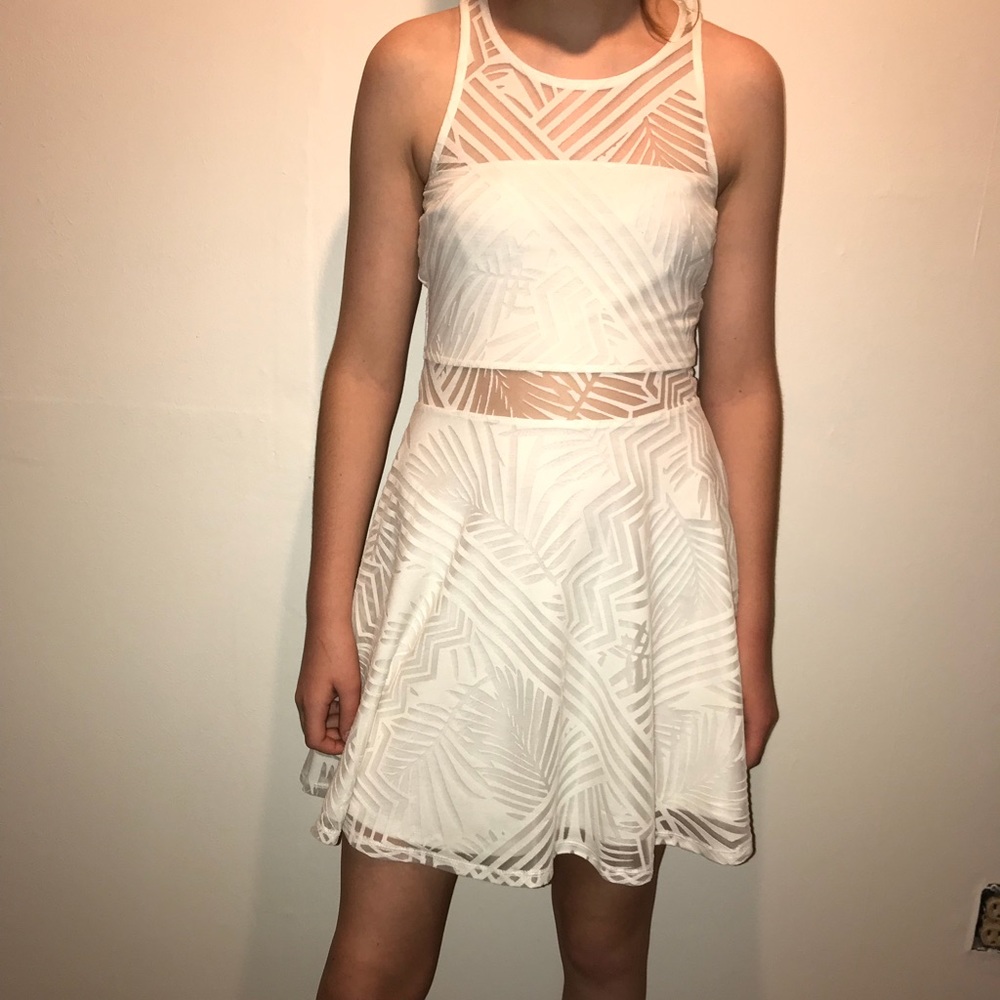 White tank cut out skater dress